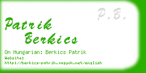 patrik berkics business card